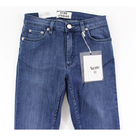 NWT Womens Size 28 28x32 ACNE Studios Blue Atlantis Wash Flex Stretch Jeans NEW - Picture 7 of 8